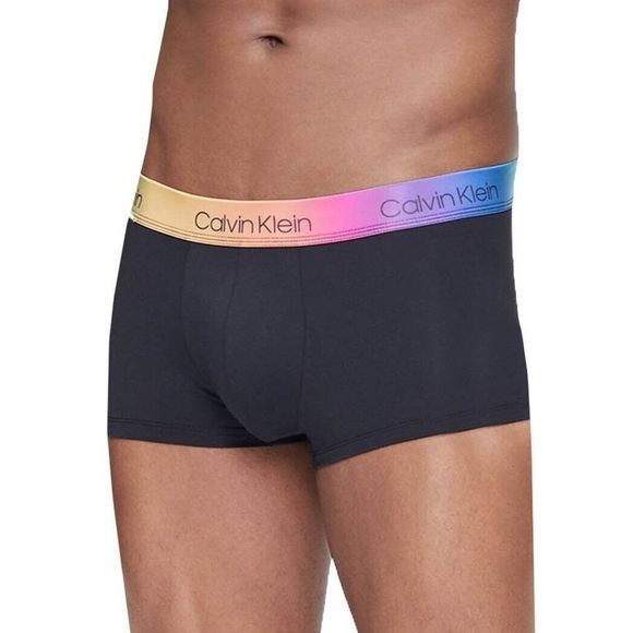 Calvin Klein NB2709-001 Men's Sz L Black Pride Band Low Rise Microfiber Trunks - Picture 4 of 4